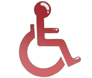 Logo personne handicapée rouge