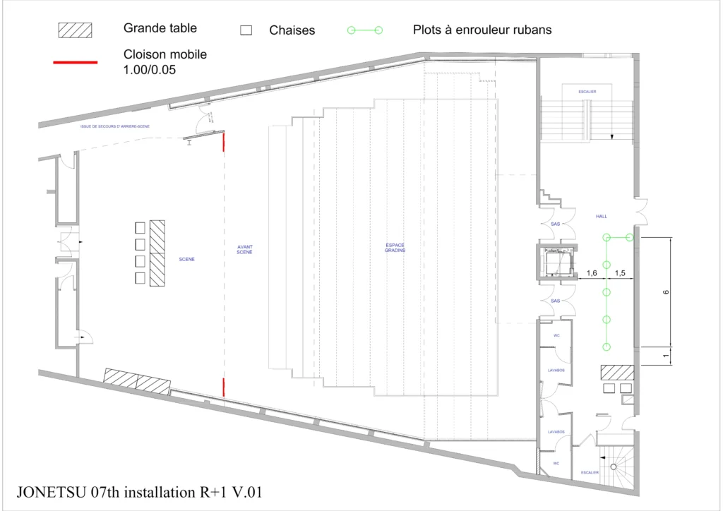 Plan d'installation du premier étage de l'Agoreine pour Jonetsu 07th réalisé par Tirami