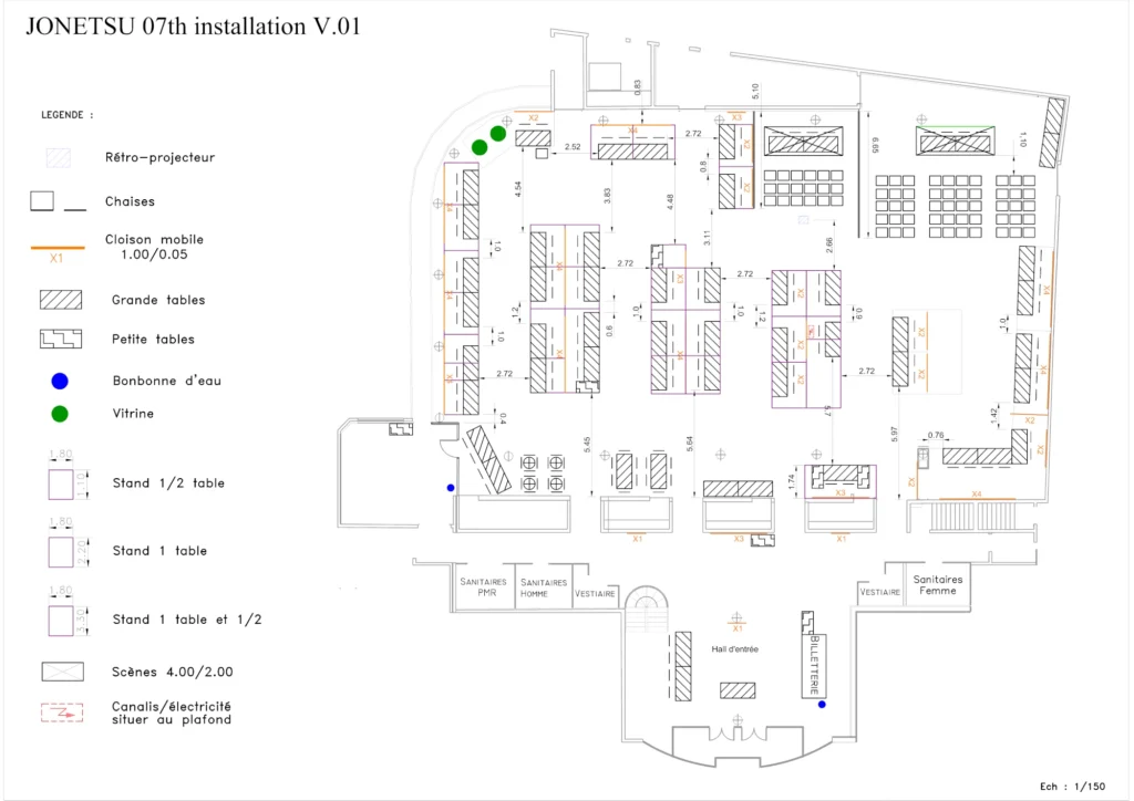 Plan d'installation des Colonnes pour Jonetsu 07th réalisé par Tirami